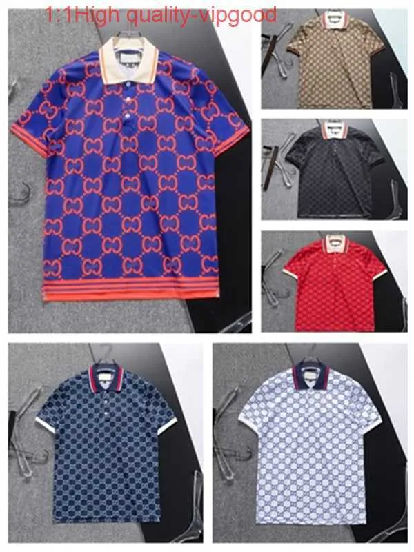 Luxury Brand Mens Designer Classic Color Color Business Mens Polo Top Top Fashion Play Fashion Père chemise Vêtements Anime T-shirt M-3Xllg