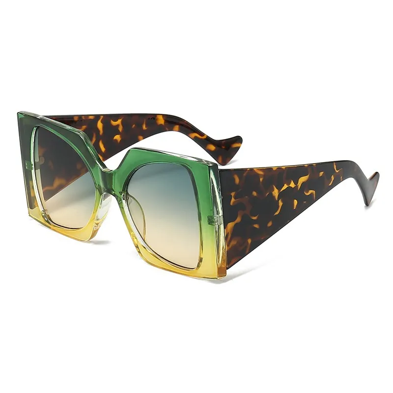 occhiali da sole di marca di lusso da uomo occhiali da sole firmati da donna Occhiali da sole di moda con montatura quadrata e piede largo tendenza Occhiali da sole con protezione solare UV Occhiali da spiaggia m6127 verde giallo