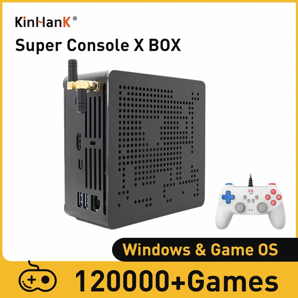 Consoles Super Console Box WIFI rétro Console de jeu vidéo Windows 10 Pro avec 63000 Mini Console de jeu 4K HD pour PS2/WII/WIIU/GAMECUBE