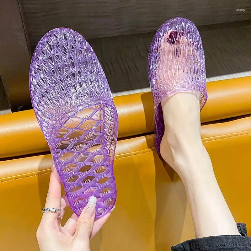 Hausschuhe 612 Sommer Förderung Frauen Schuhe Frau Casual Flache Strand Slides Flip-Flops Gelee Slipper Zapatos De Mujer 5