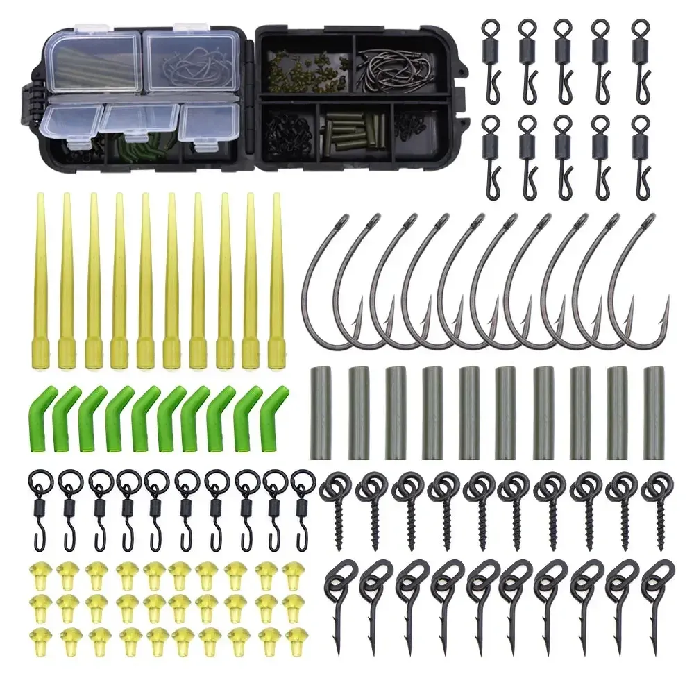 Boxes Carp Fishing Tackle Box Hair Ronnie Rig Accessories Carp Fishing Hooks Sleeves Swivels Carp Bait Stopper Beads For Fishing Tools