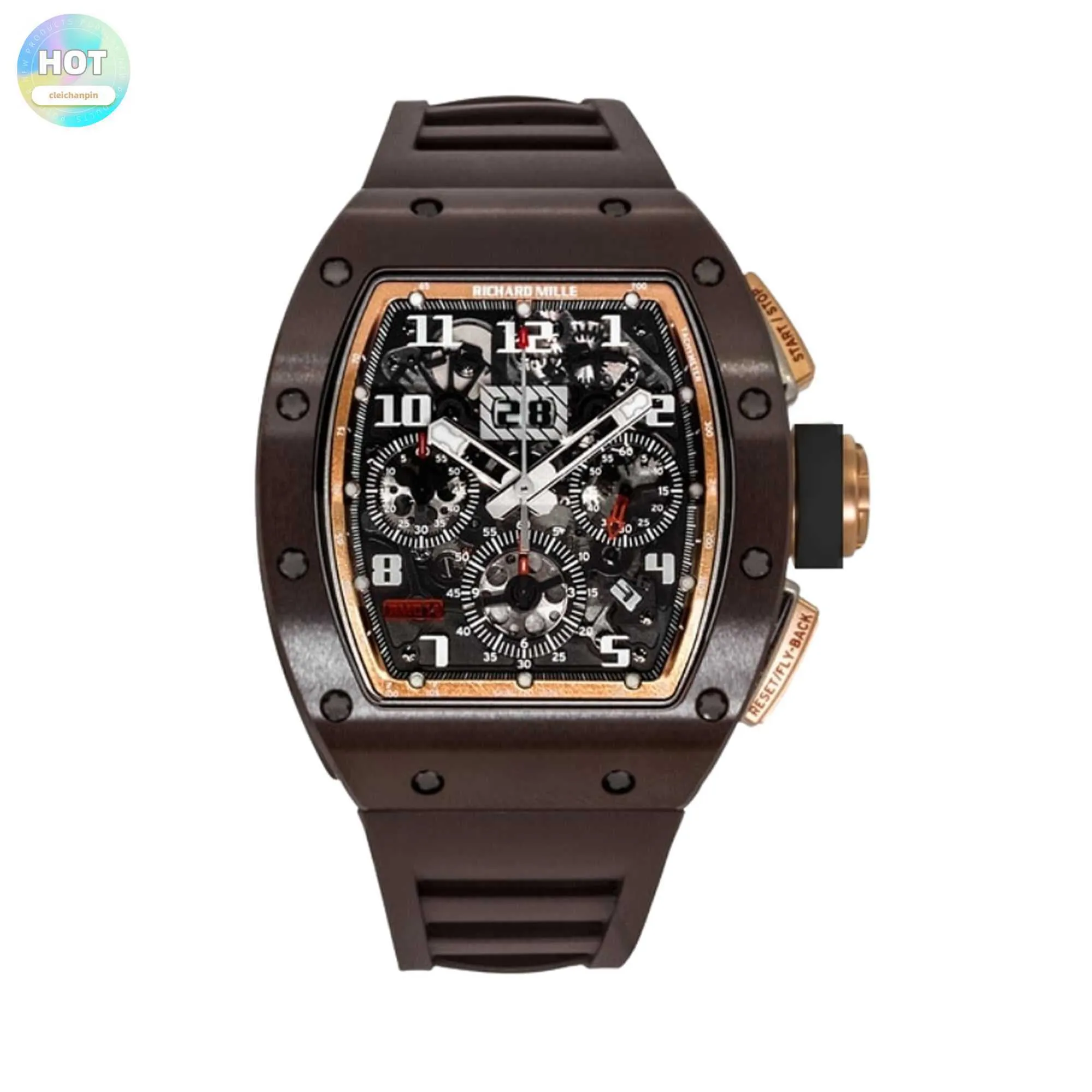 RM Racing Wrist Watch RM011 Brown Ceramic Rose Gold TZP Asian Edition Men's Watch RM011 R1