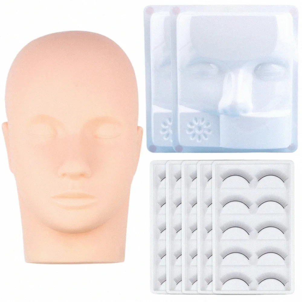 Mannequin för Extensi Eyel Training Head Practice False Eyeles Fake Face Model Beginer Training Tray Makeup L Tools R3JI#