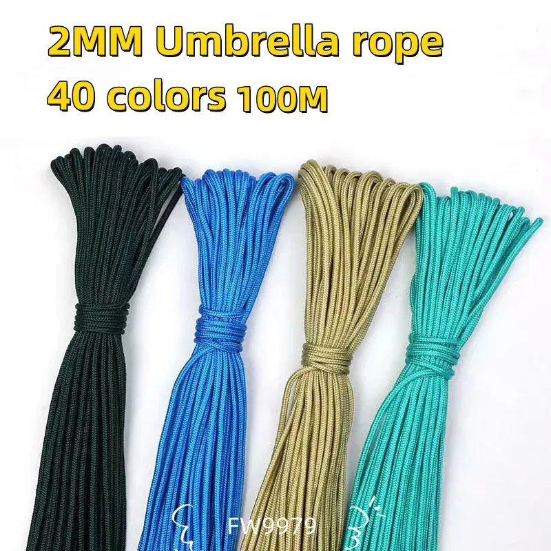 Paracord 100m dia 2 mm un support de support Paracord pour survie parachute cordon longe camping corde d'escalade de la corde de randonnée