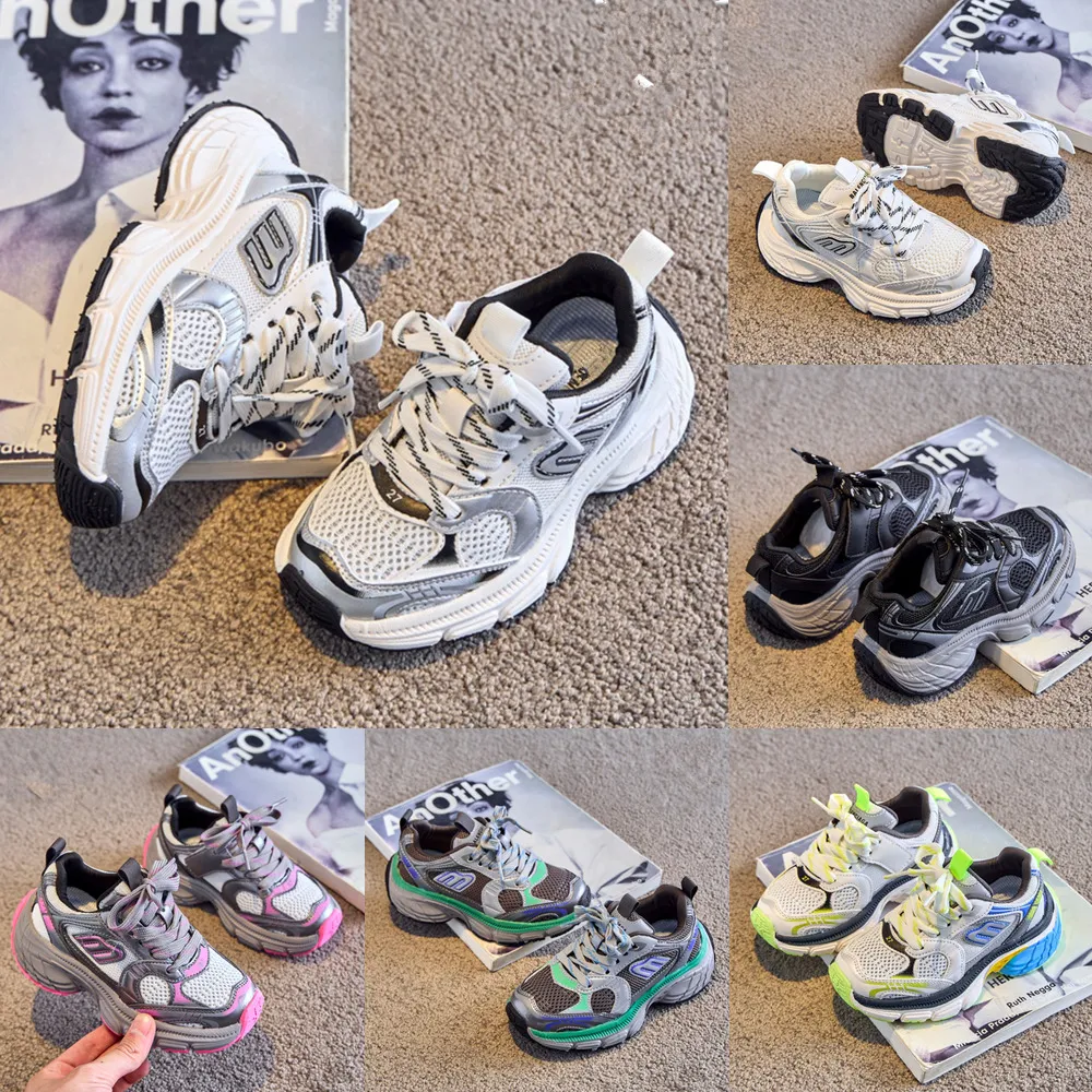 Детские дизайнерские кроссовки 10XL, повседневная обувь для младенцев, черно-белая сетка, удобные кроссовки, шнурки для бега, пешего туризма, размер 26-37