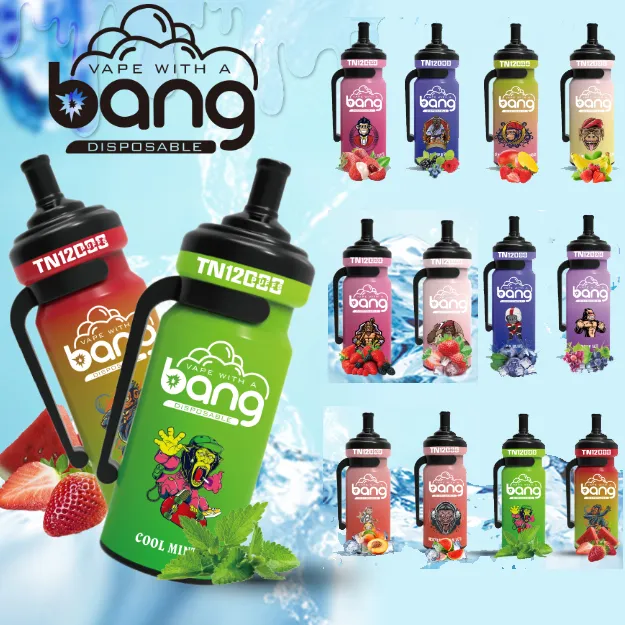 Sigaretta elettronica usa e getta Bang NT 12000 Vape Puff 12k 0% 2% 3% 5% Confezione di sigarette precaricata da 20 ml Bottiglia d'acqua Penna con batteria ricaricabile da 600 mAh