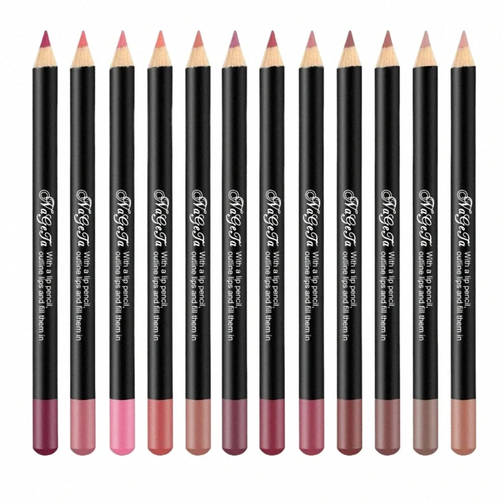 12 Kolor Matte Lip Liner Waterproof No Blooming Trwne wargi LISS Makeup Makeup Make Up Tools Up Beauty Makeup Kolor Y5N7#