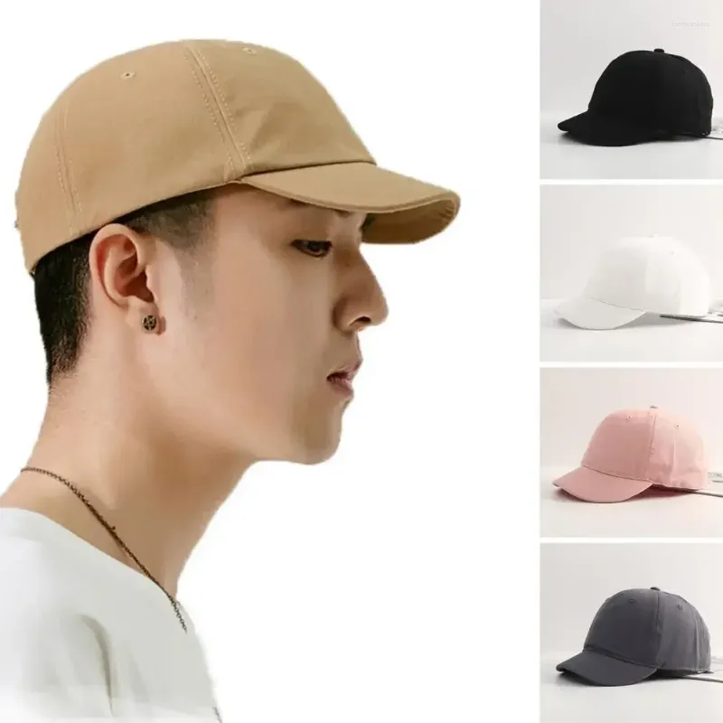 Bollmössor 2024 Solid Color Short Brim Baseball Cap för kvinnor Män utomhus solvisorer Fahion Casual Hats Hip Hop Dad Hat Gorras