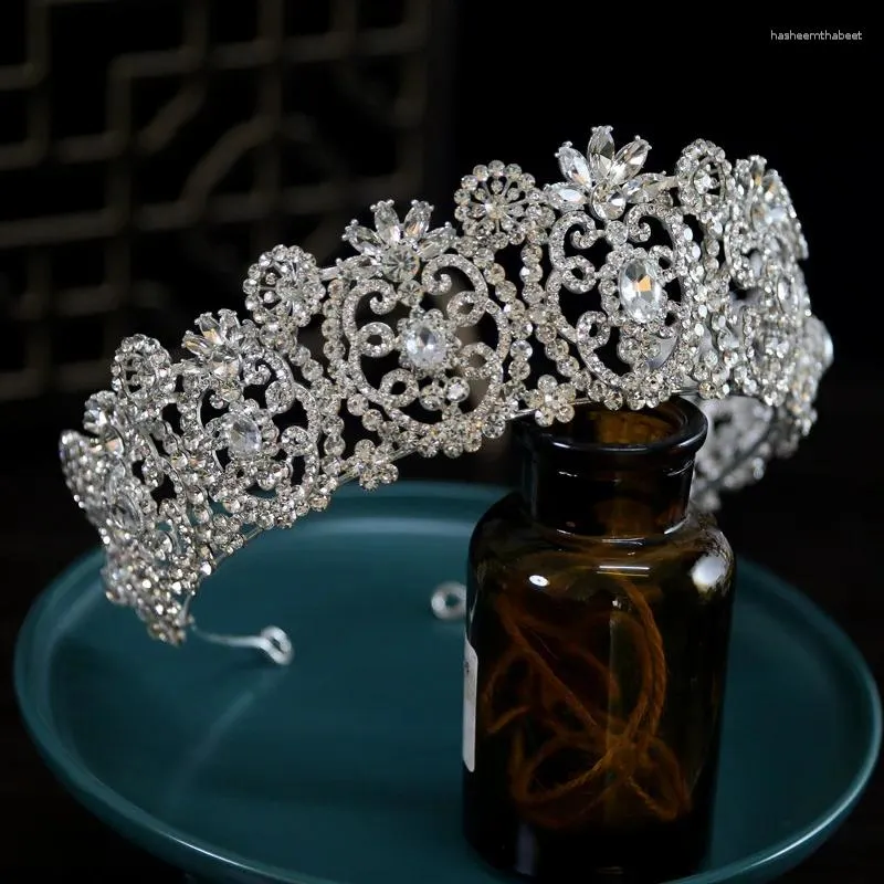 Haarspeldjes Luxe Kronen Voor Vrouwen Kristal Strass Tiara Bruiloft Bruid Hoofdtooi Barokke Prinses Bruidskroon Quinceanera