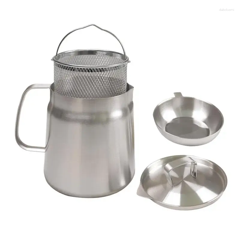 Bouteilles de stockage Pot de filtre à huile pour la cuisine ménage récipient de grande capacité graisse ergonomique poêle à frire cuisson à frire