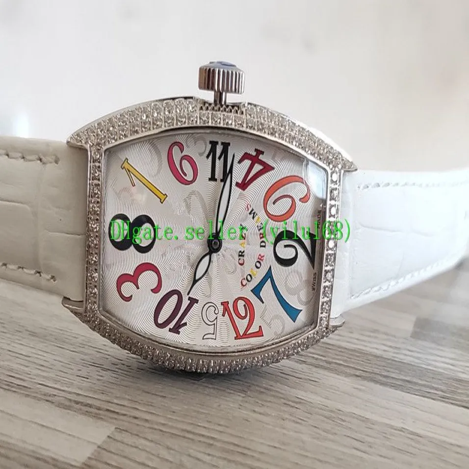 lusso Nuovo 33mm Crazy Hours 7851 8880 Gypsophila automatico quadrante con diamanti cassa da donna cinturino in pelle orologi da donna di alta qualità 286z