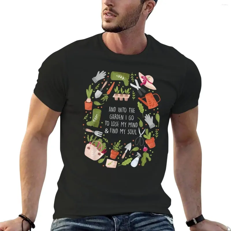 Canotte da uomo e nel giardino Vado a perdere la testa Trova l'anima T-shirt Magliette T-shirt nere da uomo ad asciugatura rapida