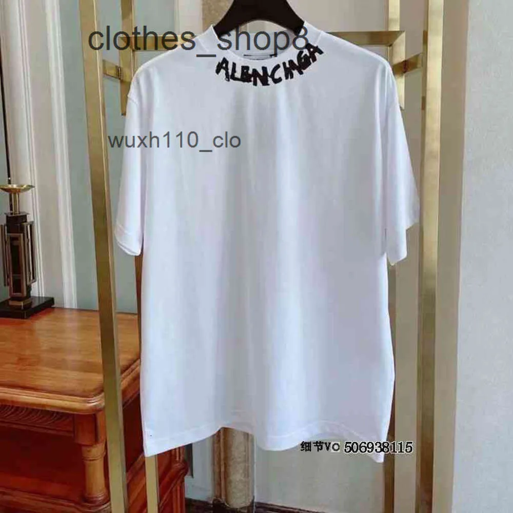 Parejas de moda Balencigs T Shirts Alto 2024 Escote Impreso Casual Manga corta suelta París Hombres y mujeres Tee VWL0