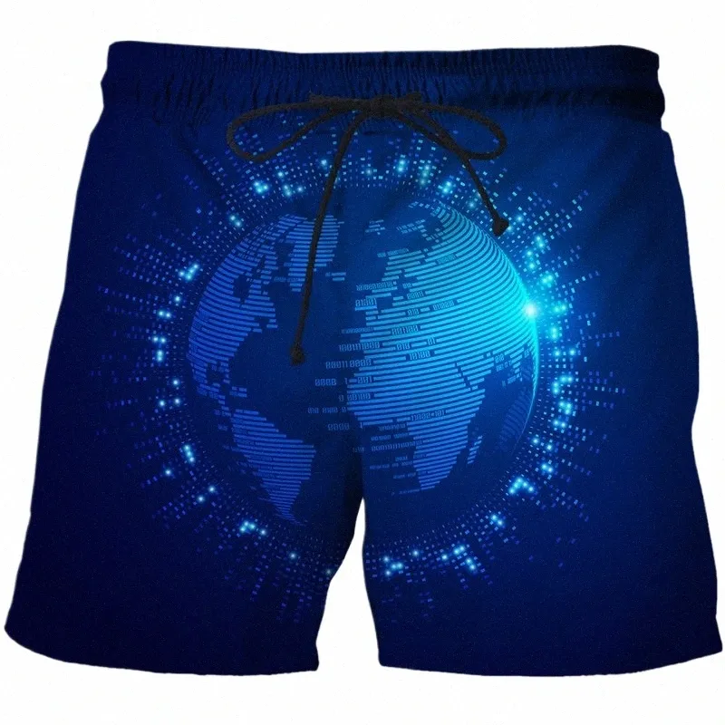 AI Technology Series 3D Print Male Shorts Bermuda Shorts för herrkläder överdimensionerade nya sommaren Casual Sweatpants unisex B6CS#