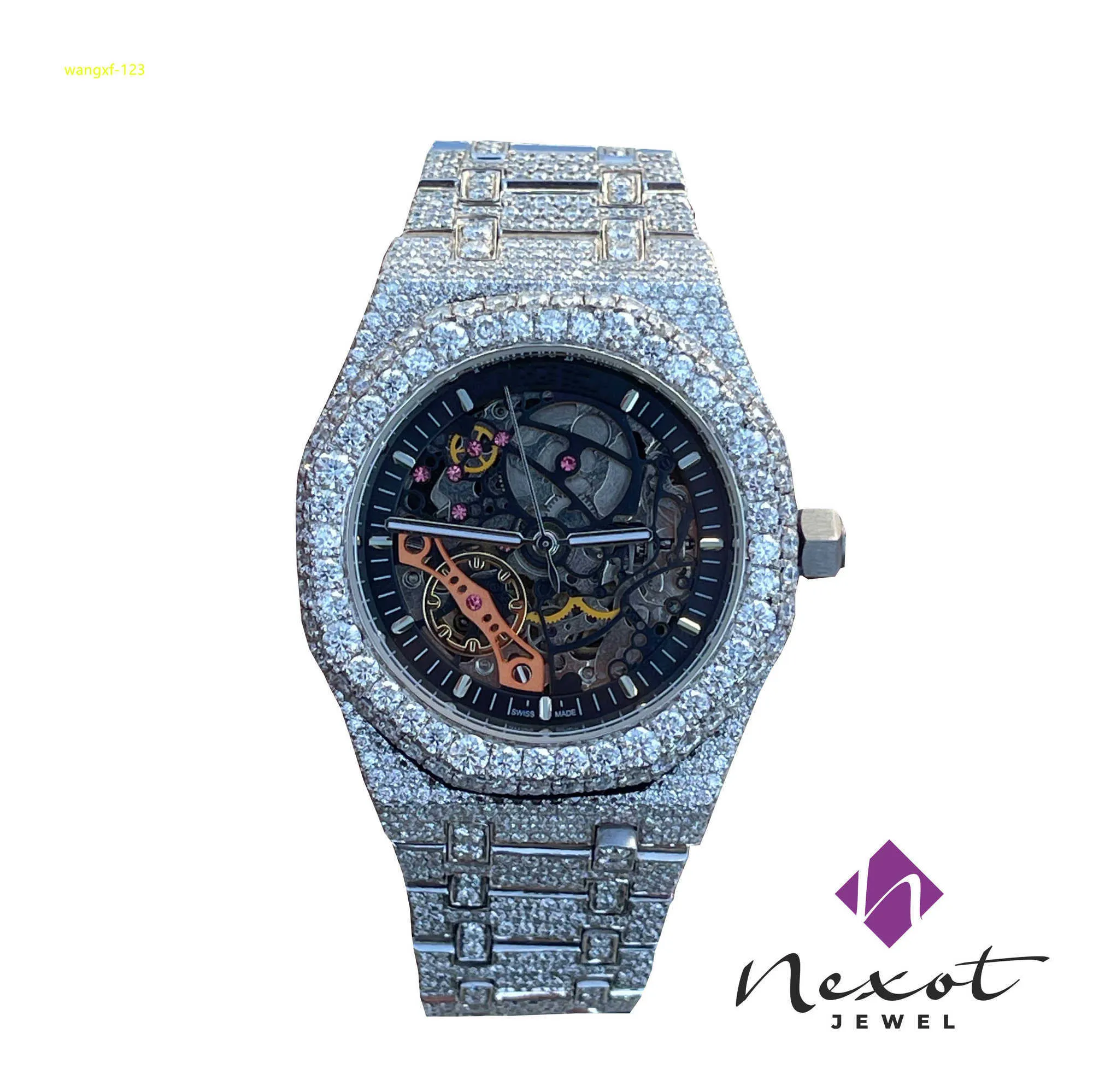 Iced Out High Quality Watch Gold Sier Original Hip Hop Men Moissanite Diamond Wrist Watch