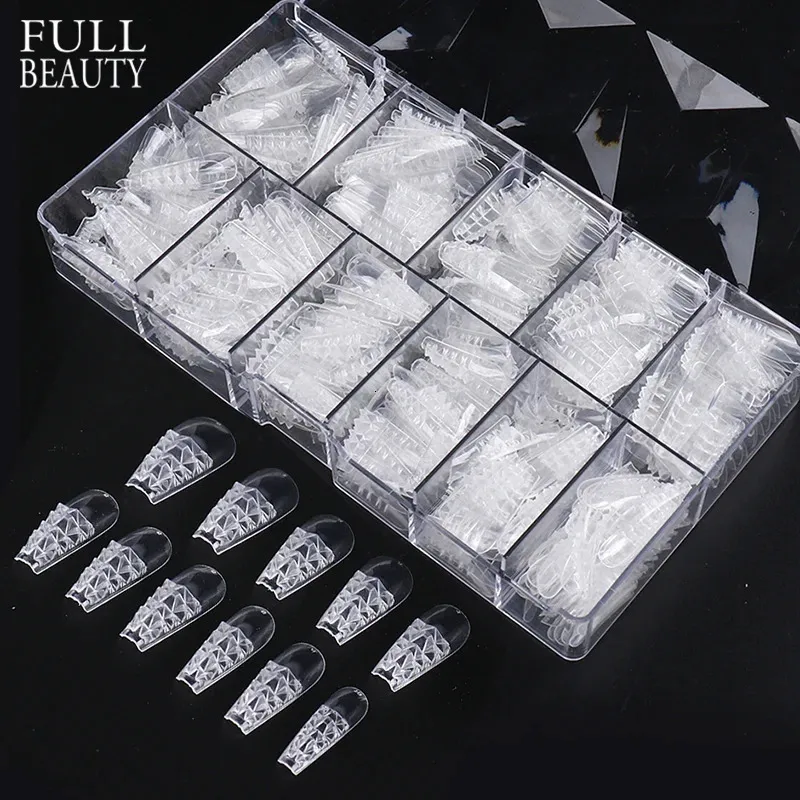 500pcs Long Coffin Nails Fake Nails trapezoidal Esmaltes coloridos falsos Pressione nas unhas Dicas de extensão Ferramentas de suprimentos de unhas CH1989 240318