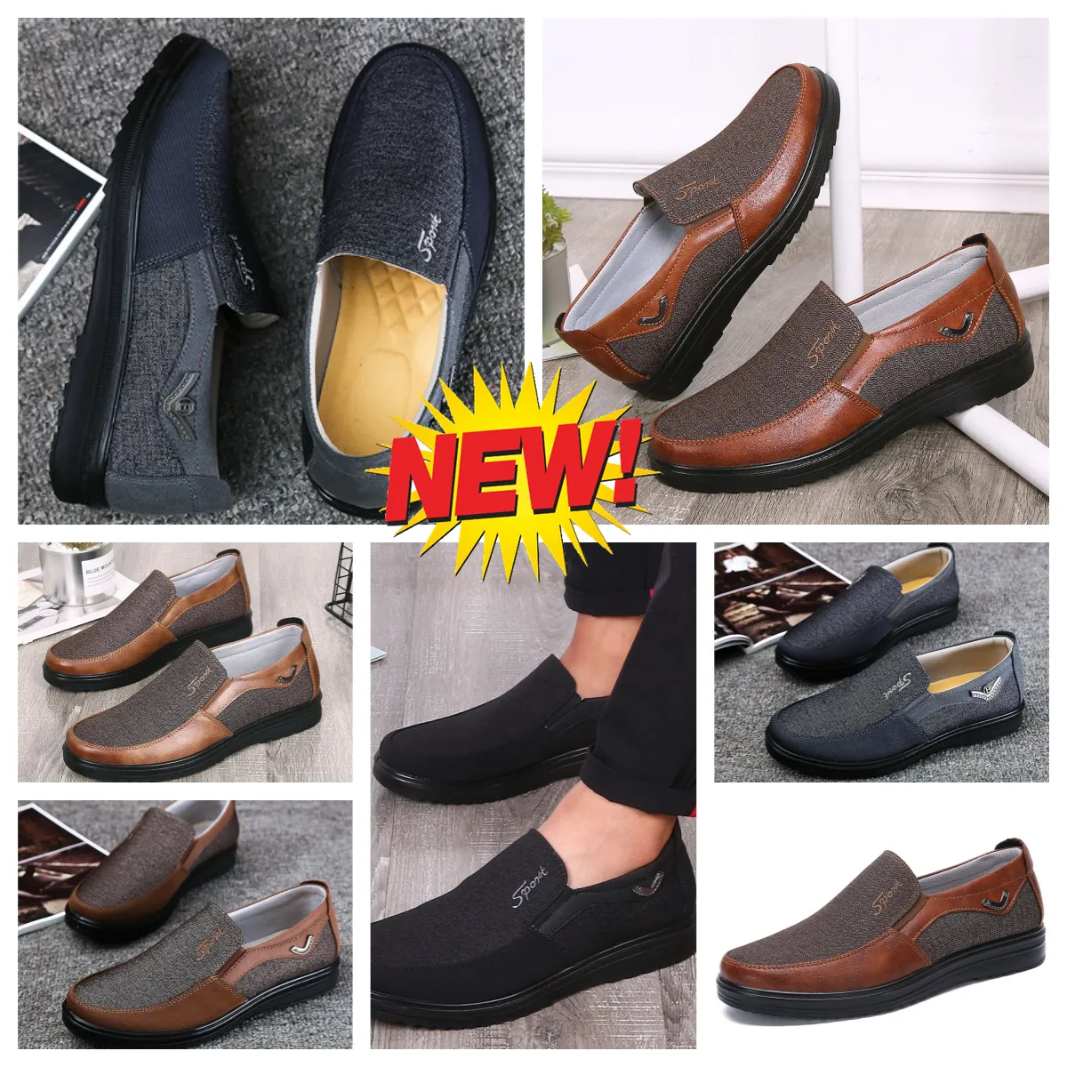 Buty zwykłe gai mans czarne buty Brown Buty punkt palenia bankietu Business Guit Man Projektant Minimalistyczne oddychanie Buty Rozmiar 38-50 EUR