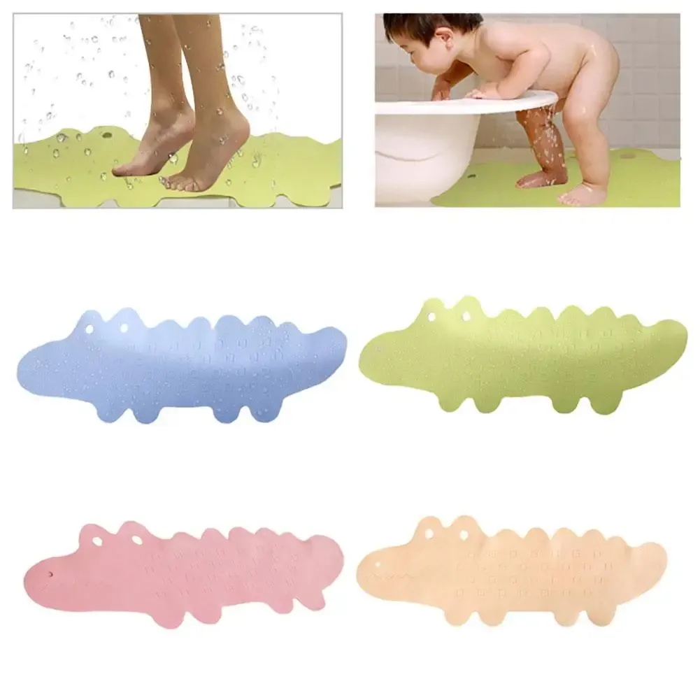Mats Bath Mat Environmental Long Shower Cute Cartoon Crocodile Bath Shower Mat Children Suction Cup NonSlip Tub Pad Bathroom Product