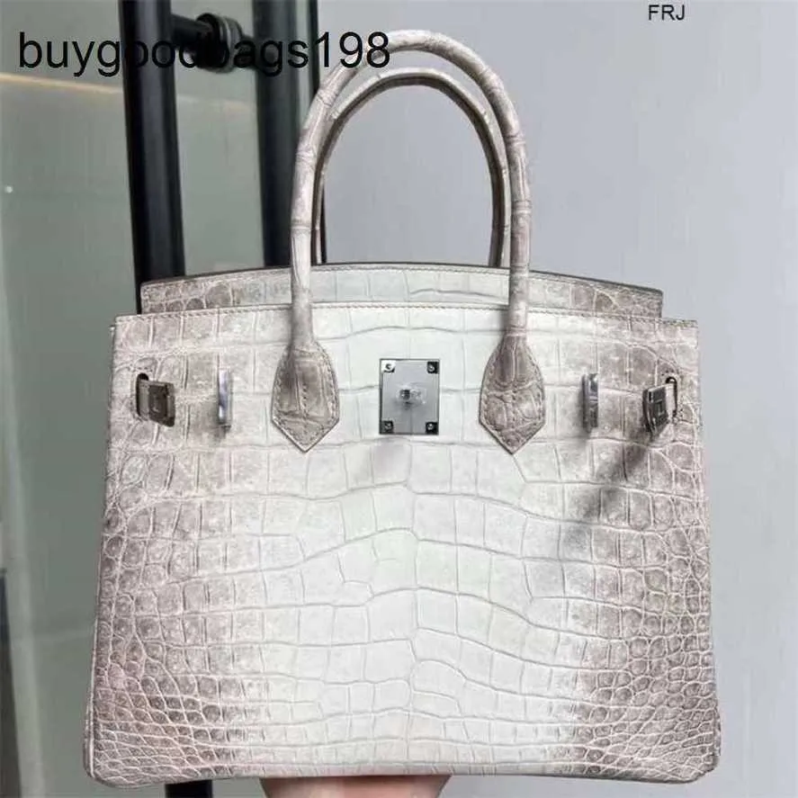 Himalayans Handbags Genuine Leather Nile Crocodile Bag Luxury Portable for Women Have Logo Bpaj