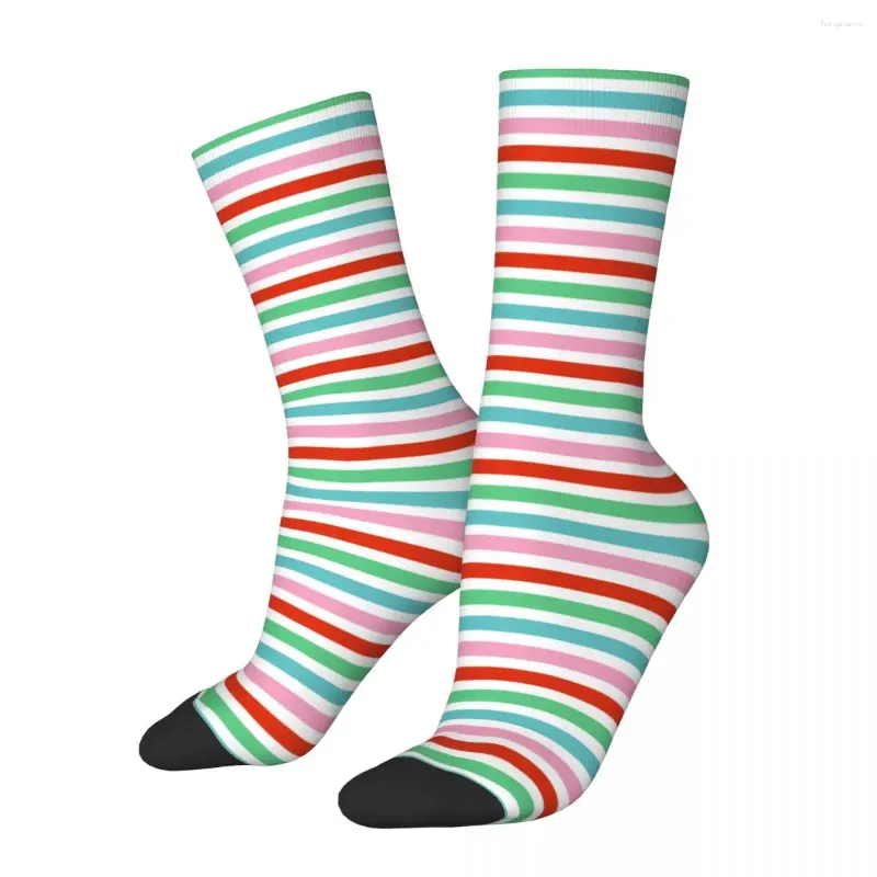 Men's Socks Stripes Pattern Colorful Christmas Cheer Men Women Funny Happy Novelty Spring Summer Autumn Winter Gift