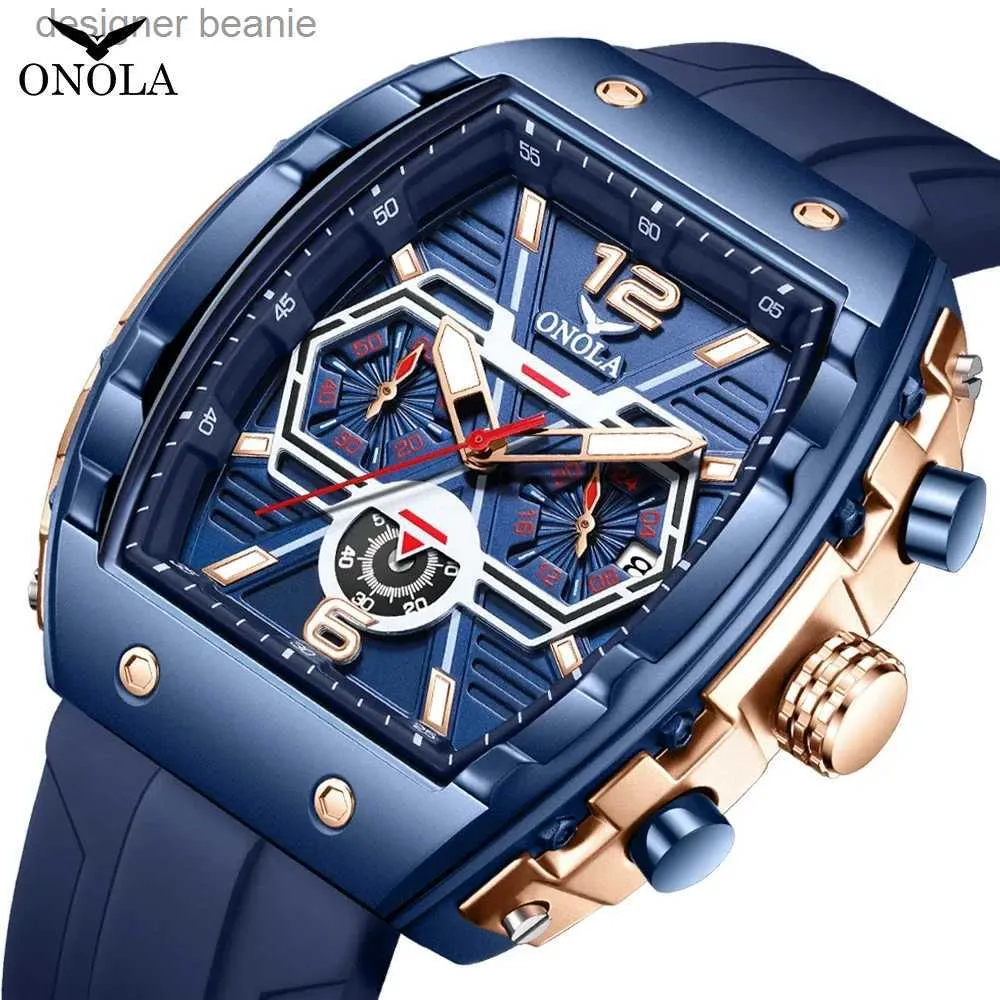 Wristwatches Design Design Hot Belling Mens Onola Multi Functional Sil Te Quartz Luxury Mens Colorsc24325