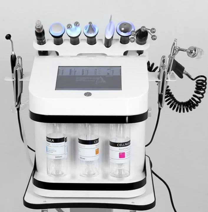 Metaal 10 in 1 microdermabrasionsin diepe reiniging H2O2 Oxygen jet Aqua Peel Facial Water Skin Herjuvenation Beauty Machine
