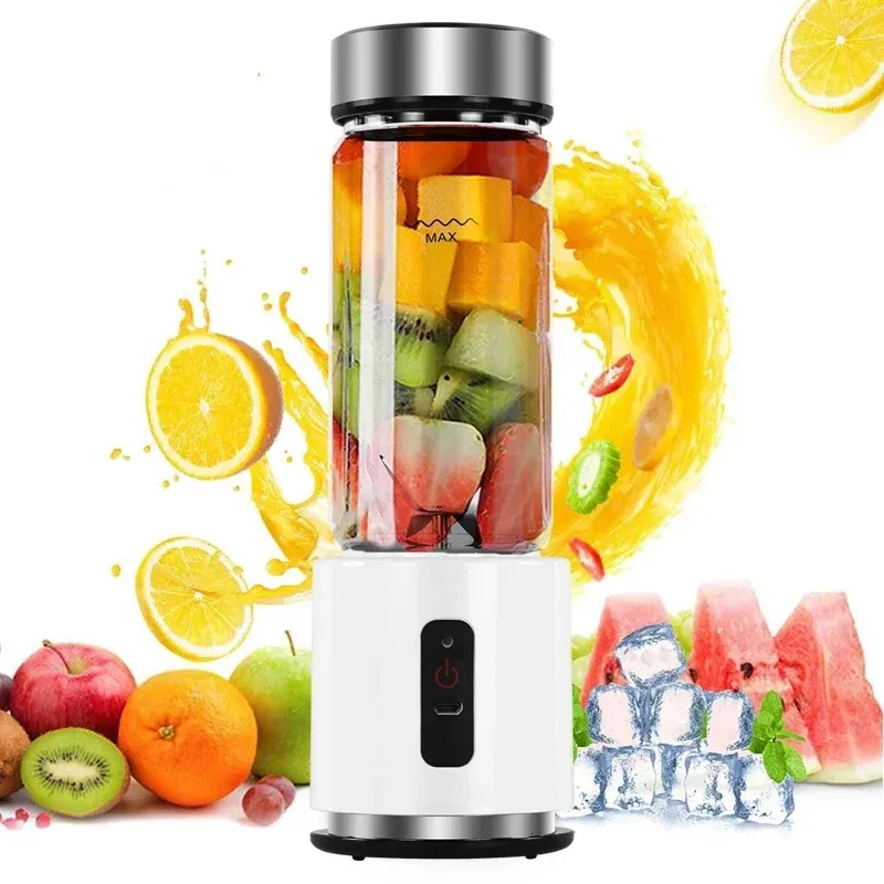 Holders New USB Rechargeable Smoothie Blender Battery Personal 380ml Glass Smoothie Blender Juicer Easy Small Portable Blender