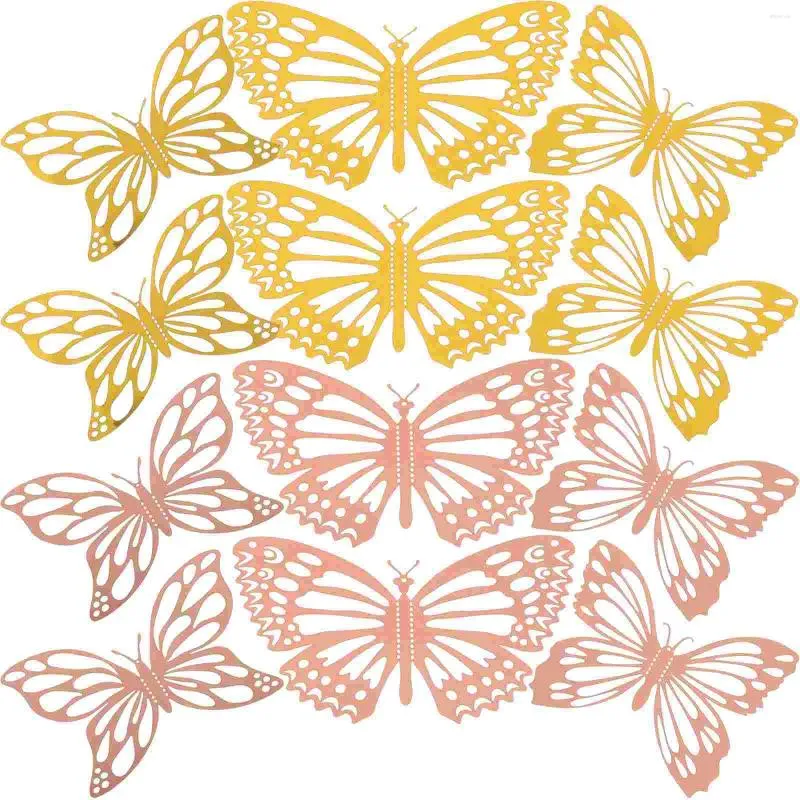 Decorative Flowers 48 Pcs 3d Butterfly Ornament Sticker DIY Butterflies Wall Decals Decorations Gift For