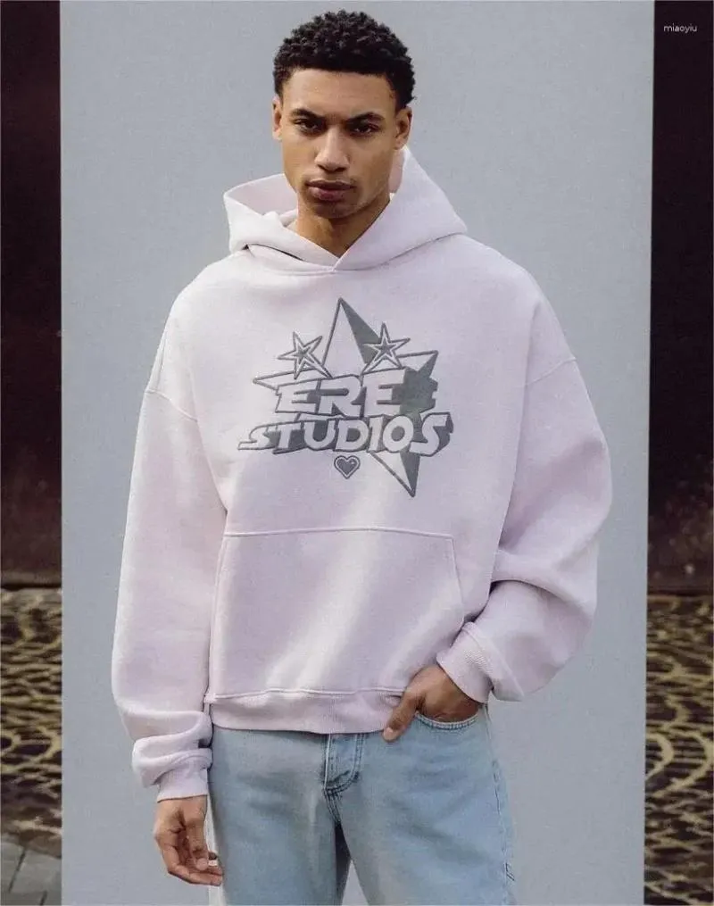 Sweats à capuche pour hommes Y2k Streetwear Mode Casual Hommes Pull Harajuku Lâche Star Lettre Impression Sweat-shirts surdimensionnés Hip Hop Vêtements