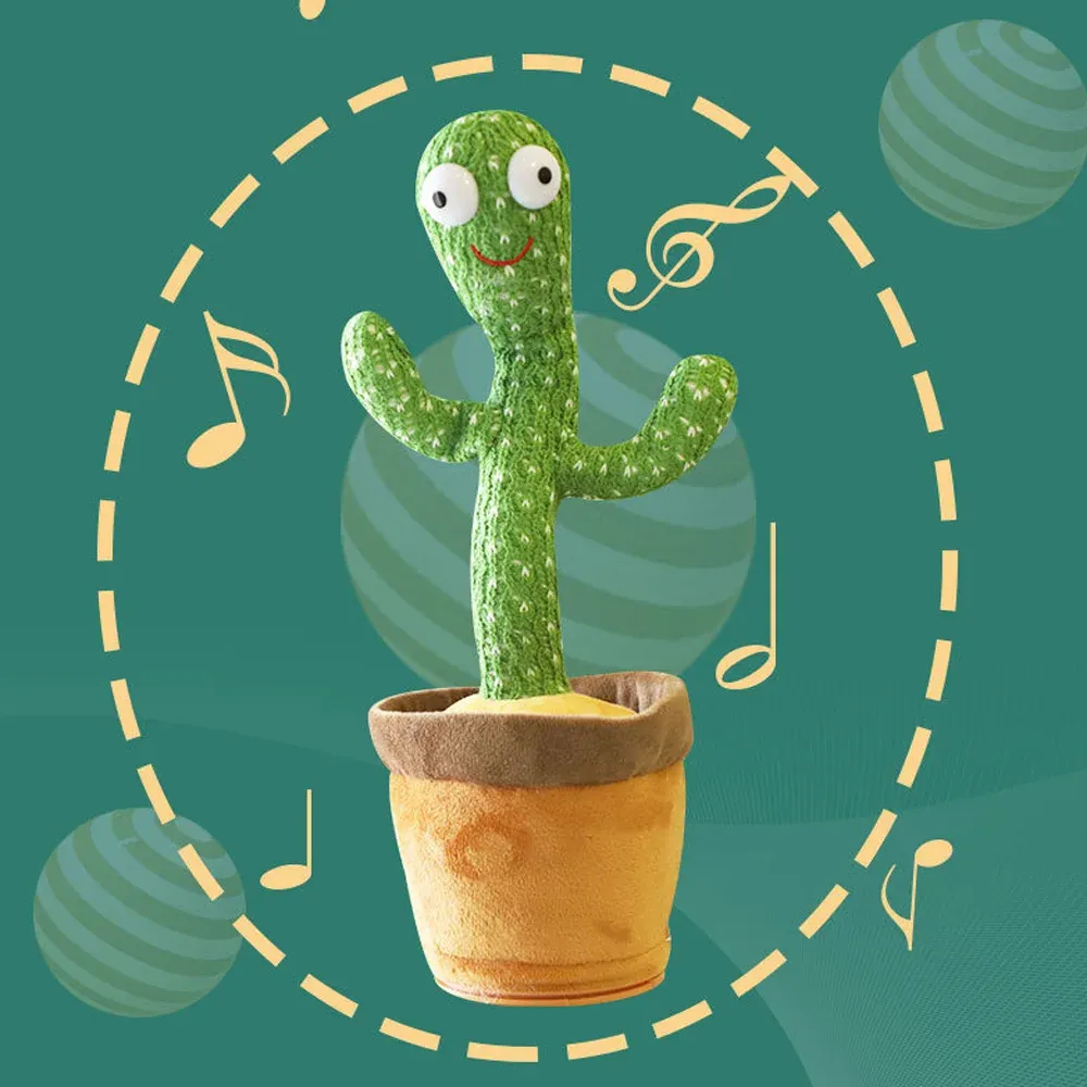 Scatole Simpatico giocattolo elettrico per cactus Ricarica USB Shake Cactus Peluche parlante Bella bambola educativa per l'infanzia Peluche Ripeti giocattolo Regalo per bambini