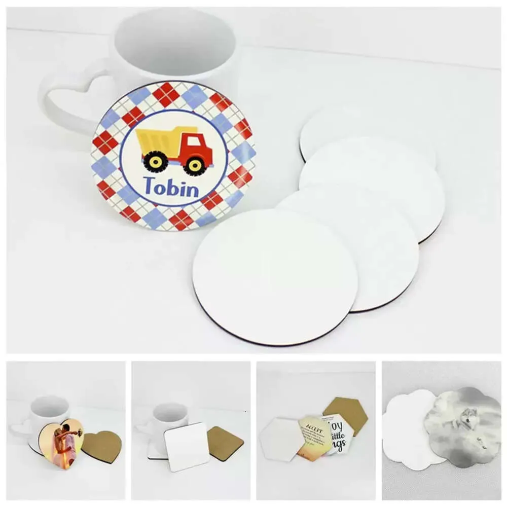 Sublimation MDF DIY isolierte leere Holzuntersetzer Küchenzubehör Matte Tasse Bar Becher Getränkepads