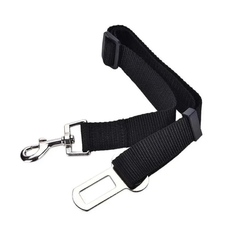 Säkerhetsbälten Tillbehör Justerbar husdjur Cat Dog Car Belt -krage Begränsning Led Leash Travel Clip Harness för de flesta fordonsdroppar avtagande otisr