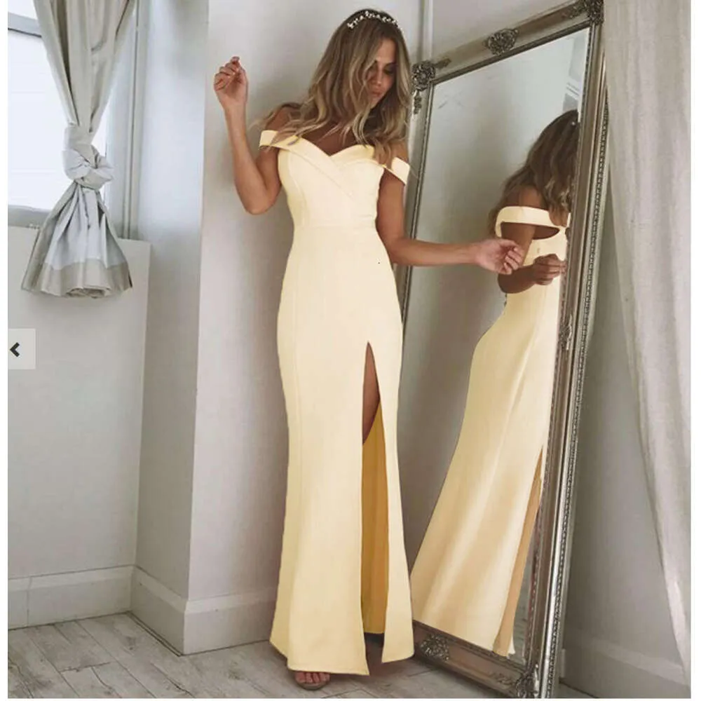 Party Sexig kjol Autumn/Winter Slim Fit Strapless Slit Long Year Meeting Women's Dress 735150