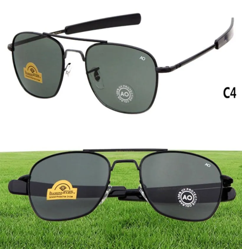 Wholebrand New Ao American Optical Pilot Sunglasses Oryginalne okulary przeciwsłoneczne OPS M Army Okulary Uv400 z okularami Case7859702