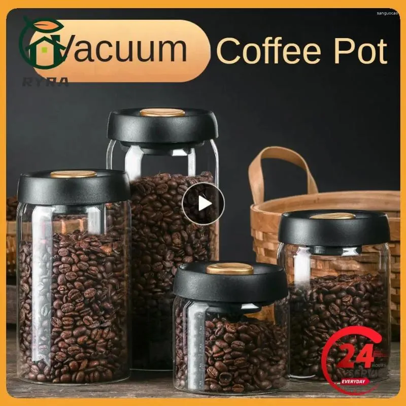 Lagerung Flaschen Vakuum Kaffee Bohnen Behälter Transparent Display Rack Kreative Versiegelt Glas Tank Lebensmittel Körner