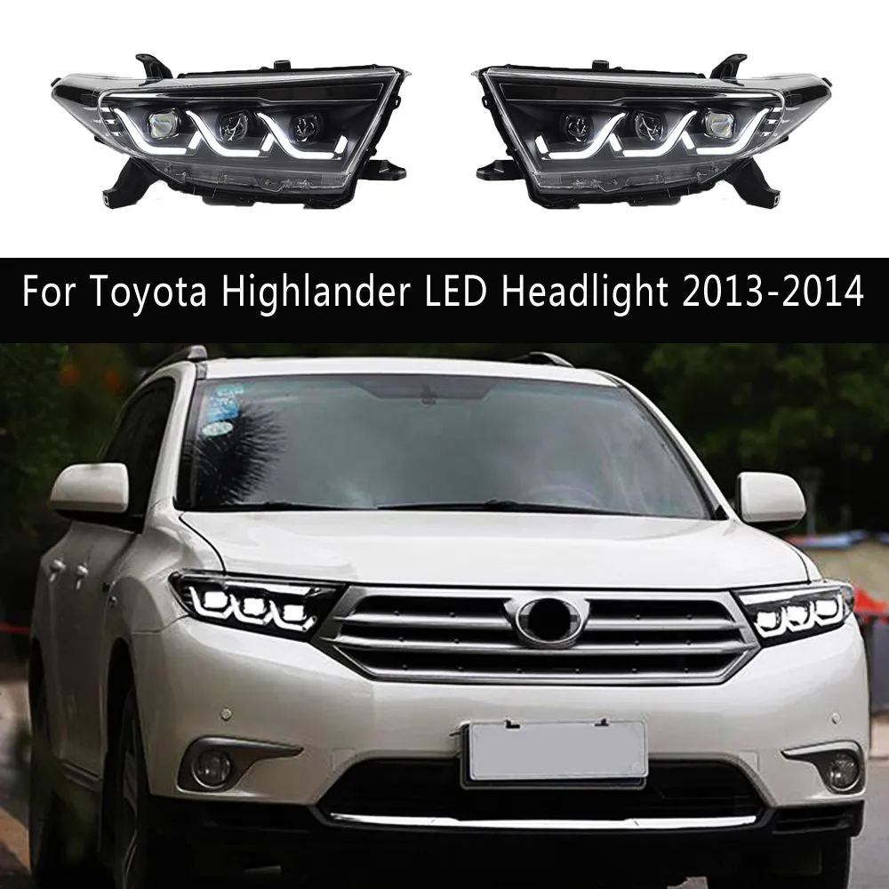 Для Toyota Highlander светодиодная фара в сборе DRL дневные ходовые огни стример указателя поворота 13-14 передняя лампа автозапчасти