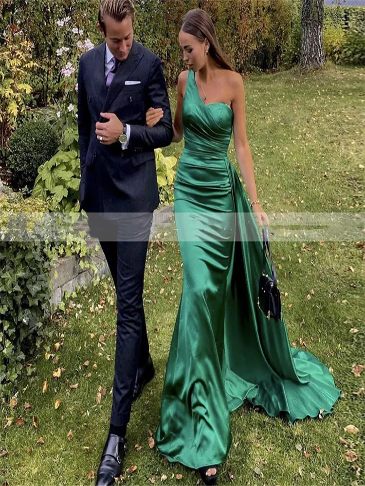 Evening Dresses Women Sleeveless Mermaid Long Dresses One Shoulder Party Dress 2024 New Formal Cocktail Gown