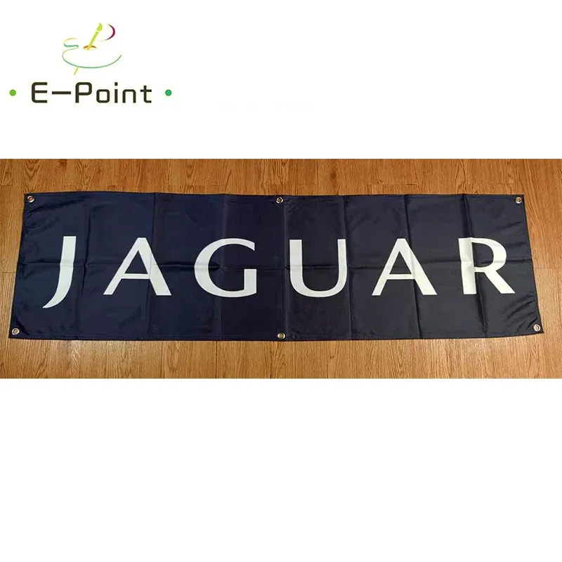 Accessori 130GSM 150D Materiale Jaguar Racing Car Banner 1,5 piedi * 5 piedi (45 * 150 cm) Dimensioni per la casa Bandiera Decorazione per interni ed esterni yhx034