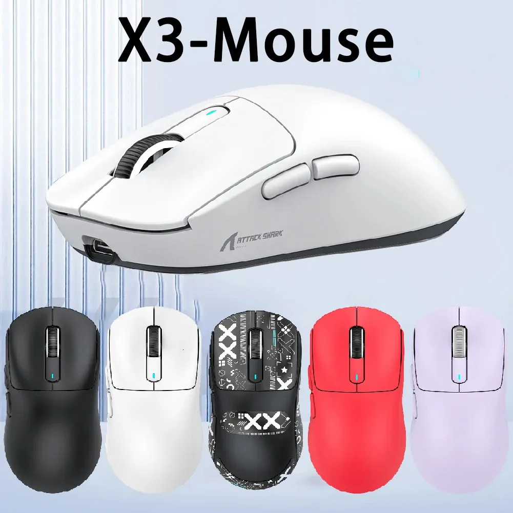 Attack Shark X3 Wireless Bluetooth Mouse 24GTypeC TriMode Connection Optical Gaming Mice for Computer PC Laptop 240309