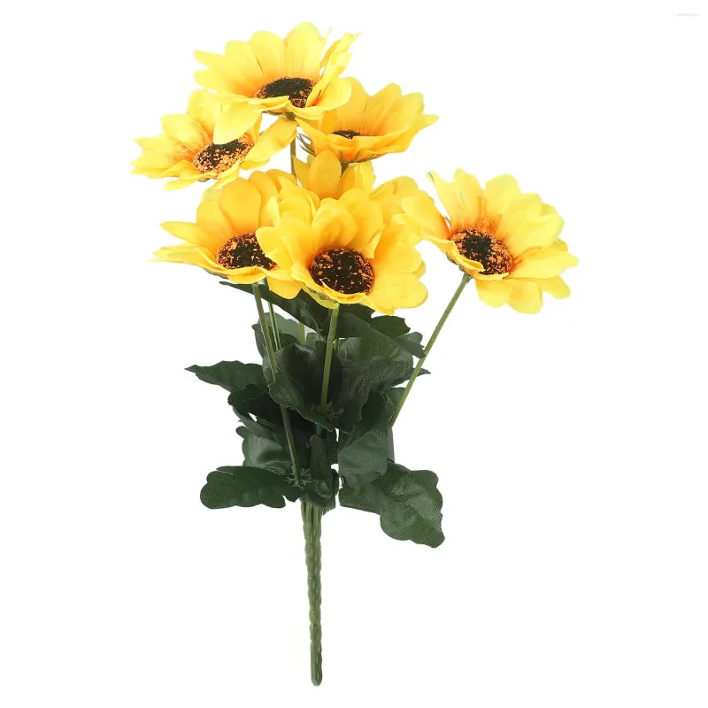 Decorative Flowers Durable Artificial Sunflower Bouquet Christmas Garden Wedding Party Decor Gift Home Decorations Leaf Outdoor Plant