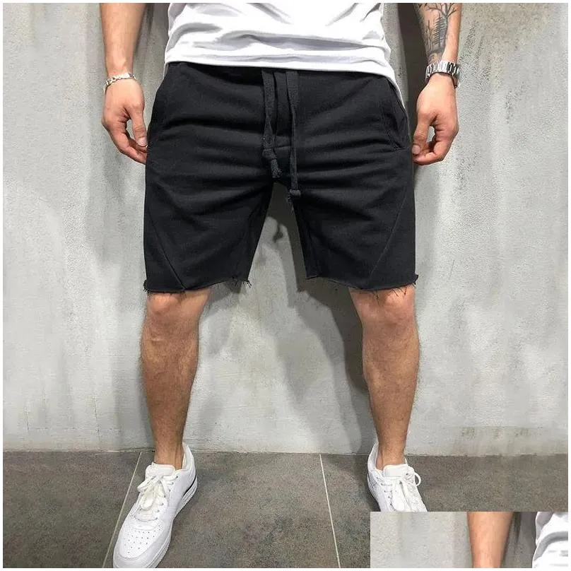 Mens Shorts Pantalones Cortos Solidos Para Hombre de Playa Algodon Informales Deportivos Ropa Marca Verano 2021 SA932 Drop Delivery AP OT1GW