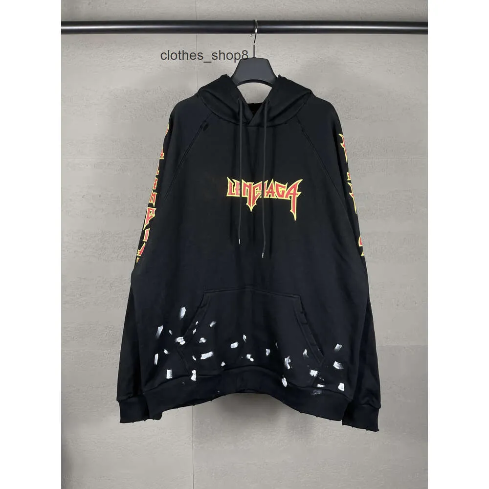 designer hoodie balencigs Fashion Hoodies Hoody Mens Sweaters High Quality 24SS Autumn/Winter New Exclusive Rock Band Worn Out Loose Hooded Sw BB1H