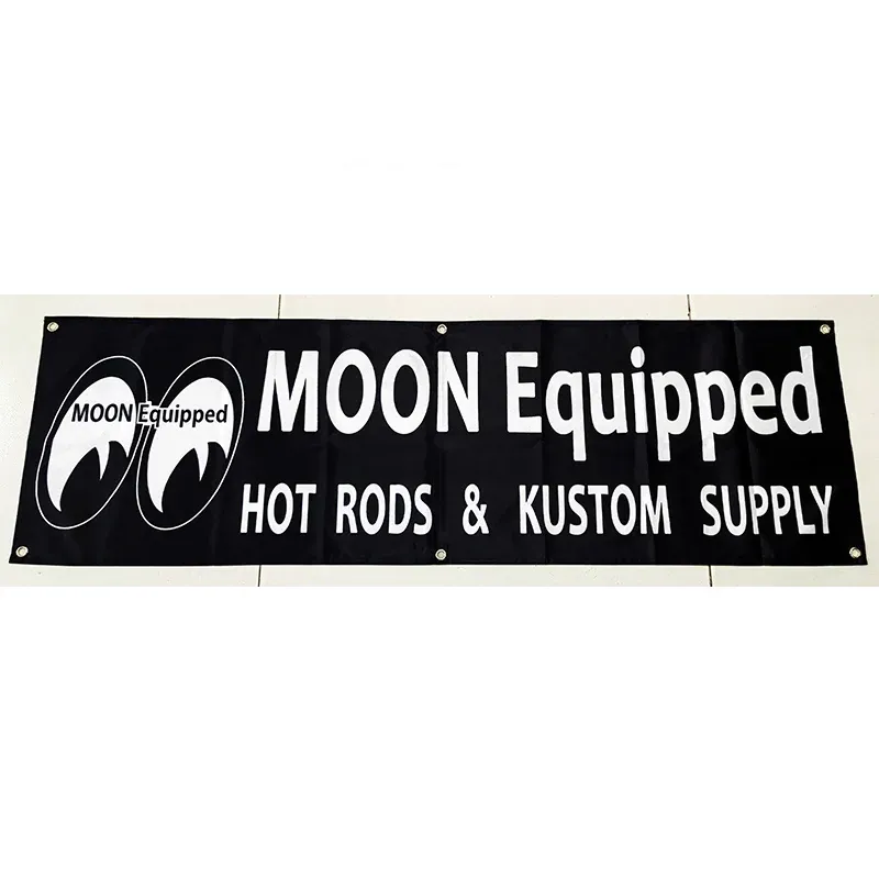 Accessories 130GSM 150D Material Moon Equipped Flag Banner 1.5ft*5ft (45*150cm) Size Custom Any Size Any Logo Flying and Hanging Flags