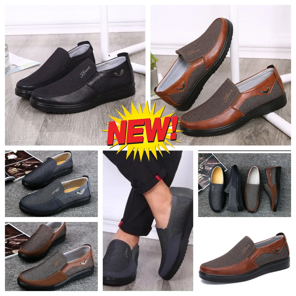 Casual Shoes Gai Men Black Browns Shoe Point Toe Party Banquets Business Suits Men Designer minimalistiska andningsskor skostorlek 38-50