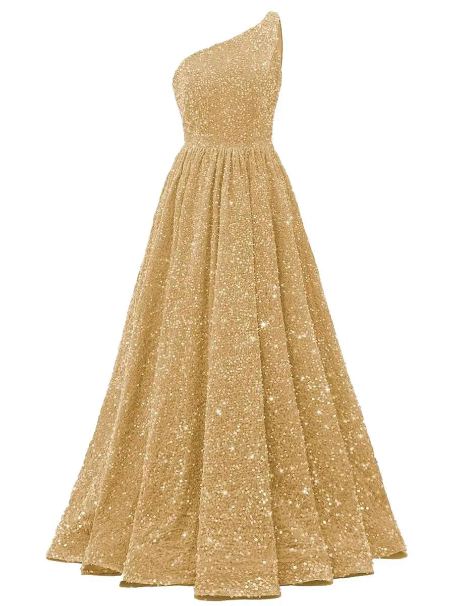 Sequin One-Shoulder red sparkle prom dress - Plus Size A-Line Floor-Length Gown for Formal Occasions and Evening Parties (PD04) Sequin One-Shoulder red sparkle prom dress - Plus Size A-Line Floor-Length Gown for Formal Occasions and Evening Parties (PD04)