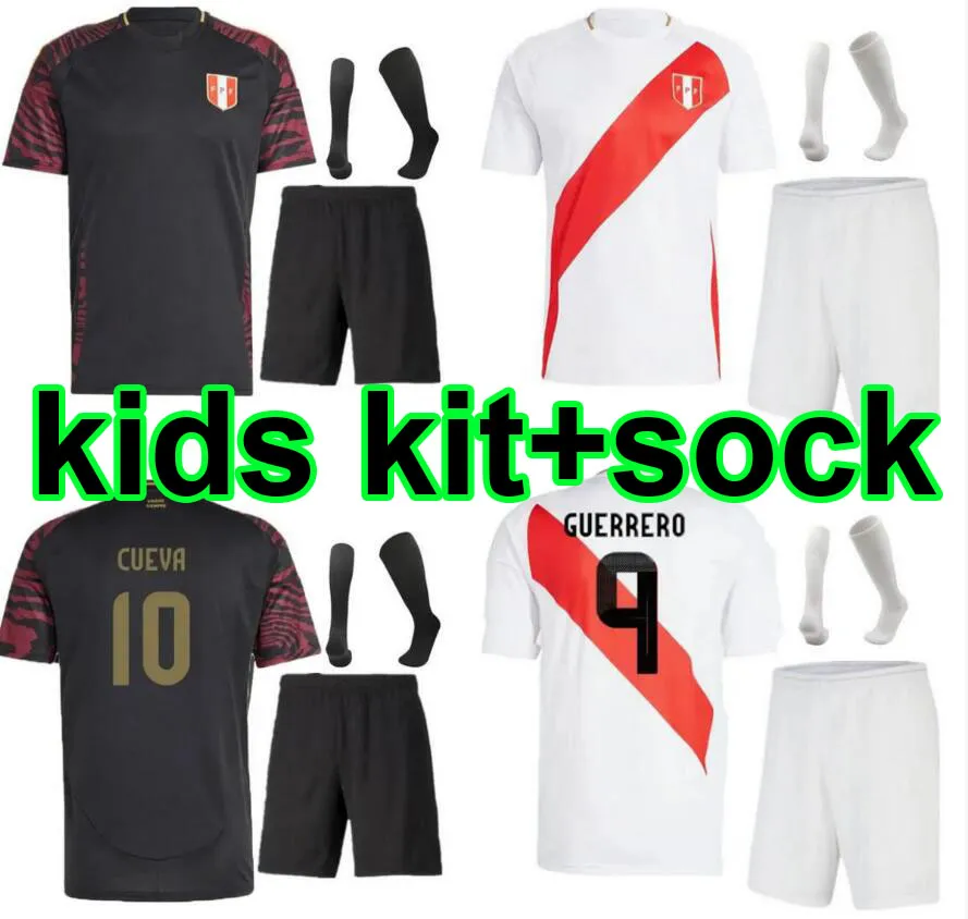 Kinderen Peru Voetbalshirts 2024 Copa America Thuis Uit Voetbalshirt Peruana Nationaal Team PINEAU CUEVAS SOLANO PIZARRO ABRAM AQUINO GUERRERO CUBILLAS kind