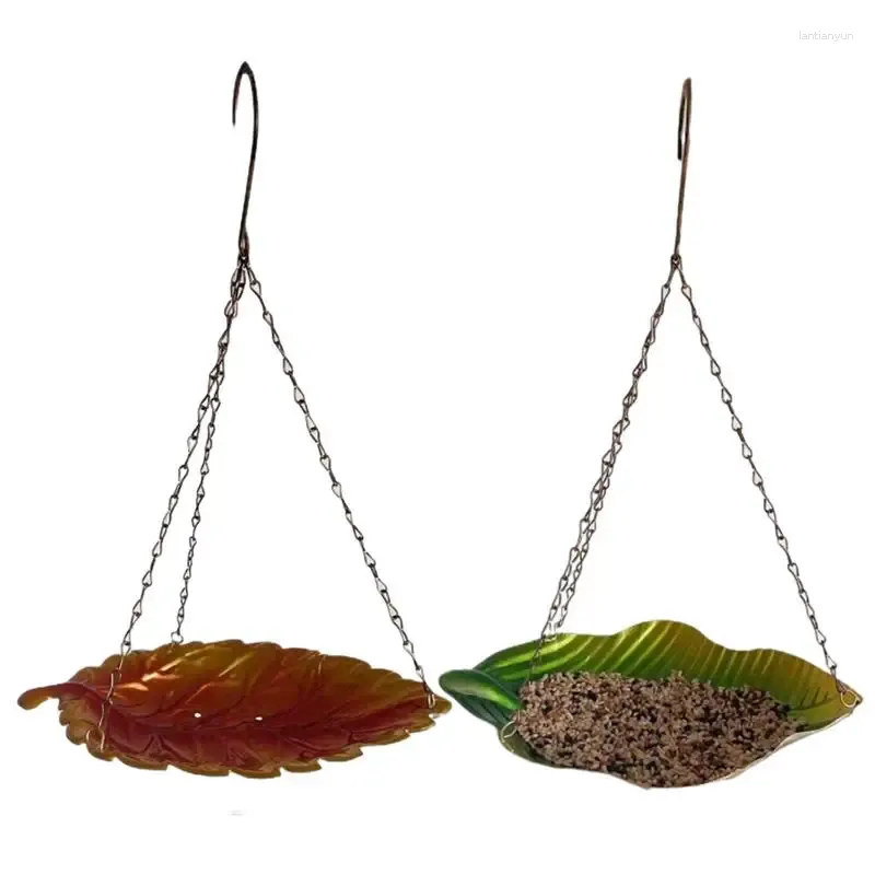 Autres fournitures d'oiseaux suspendus plateau d'alimentation plateau de capture de graines avec crochet et chaîne perroquets bain pour jardin extérieur cour patio décor