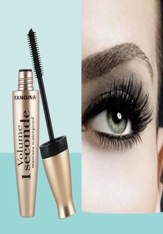 YANQINA New 4D Fiber Mascara Long Eyelash Silicone Brush Curving Lengthening Mascara Waterproof Longlasting Makeup Eye Cosmetic9061553