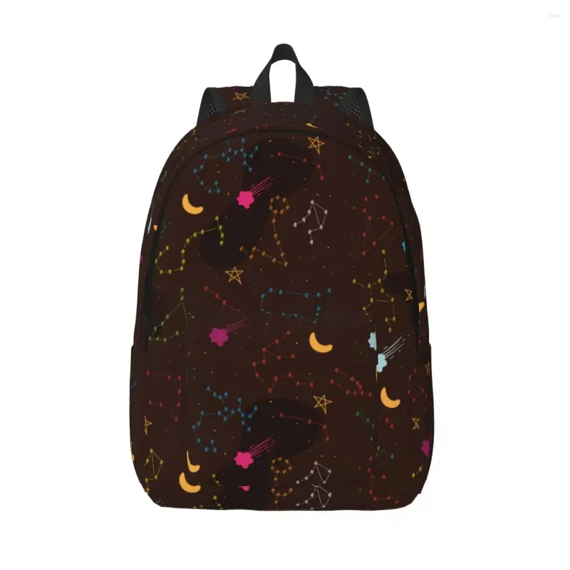 Sırt çantası renkli zodyak yıldızları erkek okul öğrencisi kadın büyük kapasiteli dizüstü