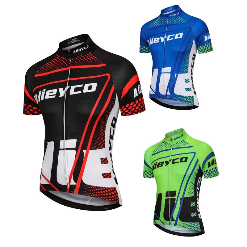 Mieyco Kurzärmel Radlauftrikot-Sommerfahrradkleidung atmungsaktives Rennrad Jersey Unisex Anti-UV MTB Cycling Trikot 240321